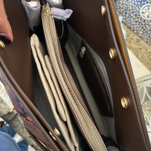 New Tory Burch Lee Radziwill Exotic Double Bag - Picture 11 of 16